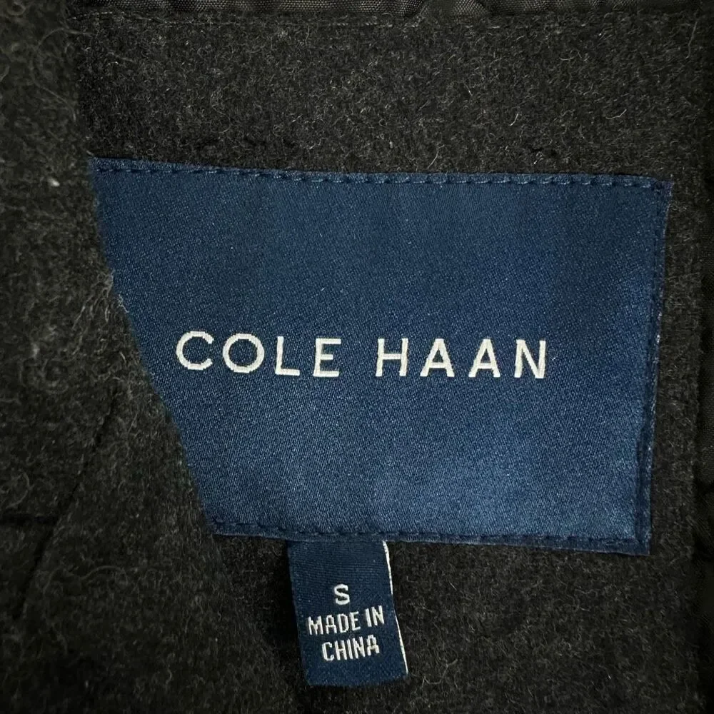 Cole Haan Men’s Wool Polyester Black Overcoat Size Small MSRP $595